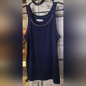 Madewell Blue Fitted Sleeveless Tank Top Sz. XS Extra Small Shirt GUC!